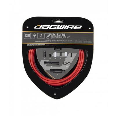 Jagwire cable & sleeve kit 2x elite sealed shift kit red