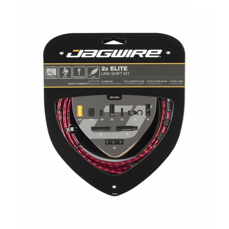 Jagwire Elite Link Shift Gear Cable Kit 2x Red