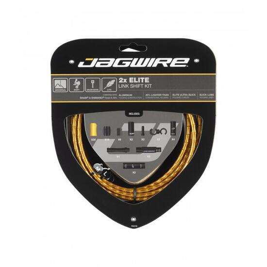 Kit Câbles et Gaines pour Dérailleurs Jagwire 2x Elite Link Shift Kit Or