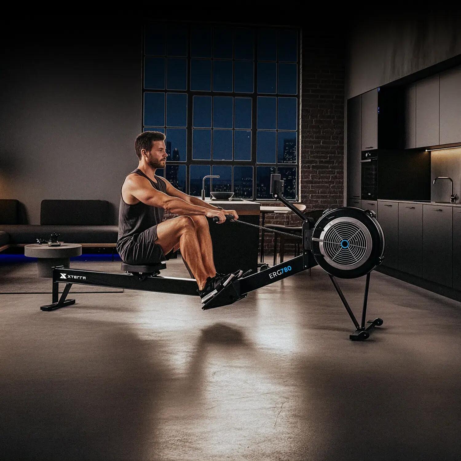 Rudergerät ERG780 Air Indoor Rower Luftwiderstand & App-Anbindung bis 150kg 7/8