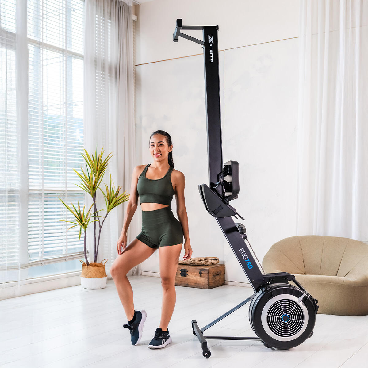Rudergerät ERG780 Air Indoor Rower Luftwiderstand & App-Anbindung bis 150kg 6/8