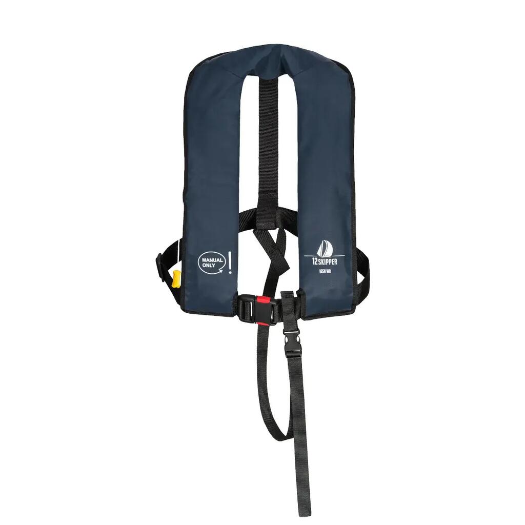 Life vest 165N ISO with manual inflation, navy blue