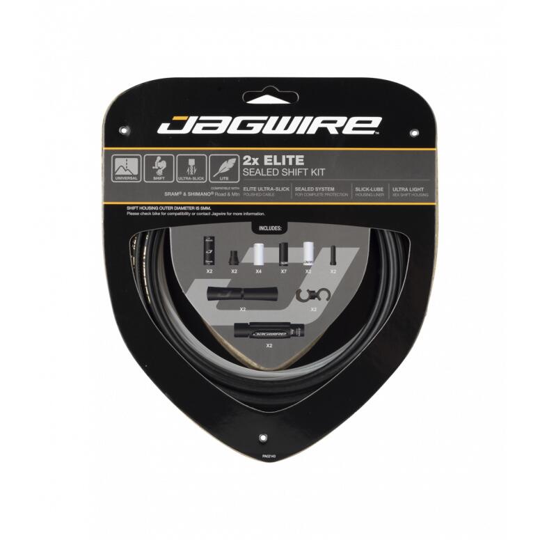 Jagwire Elite Sealed Shift Gear Cable Kit 2x Black