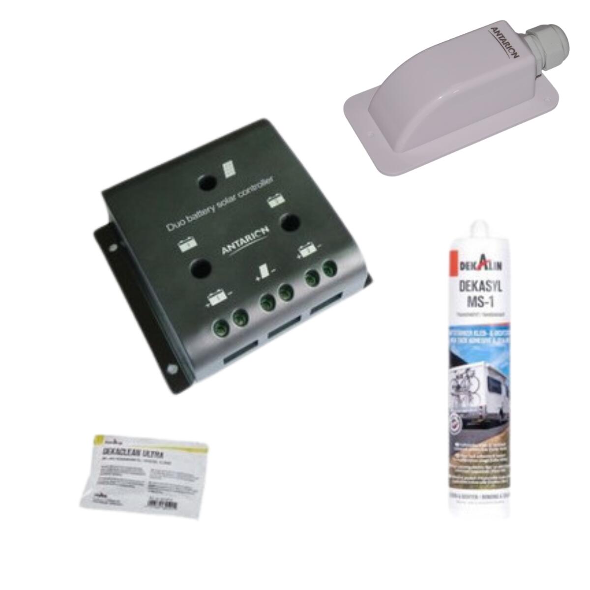 ANTARION Régulateur de charge pour panneau solaire SDC10 + passe-toit + 1/1