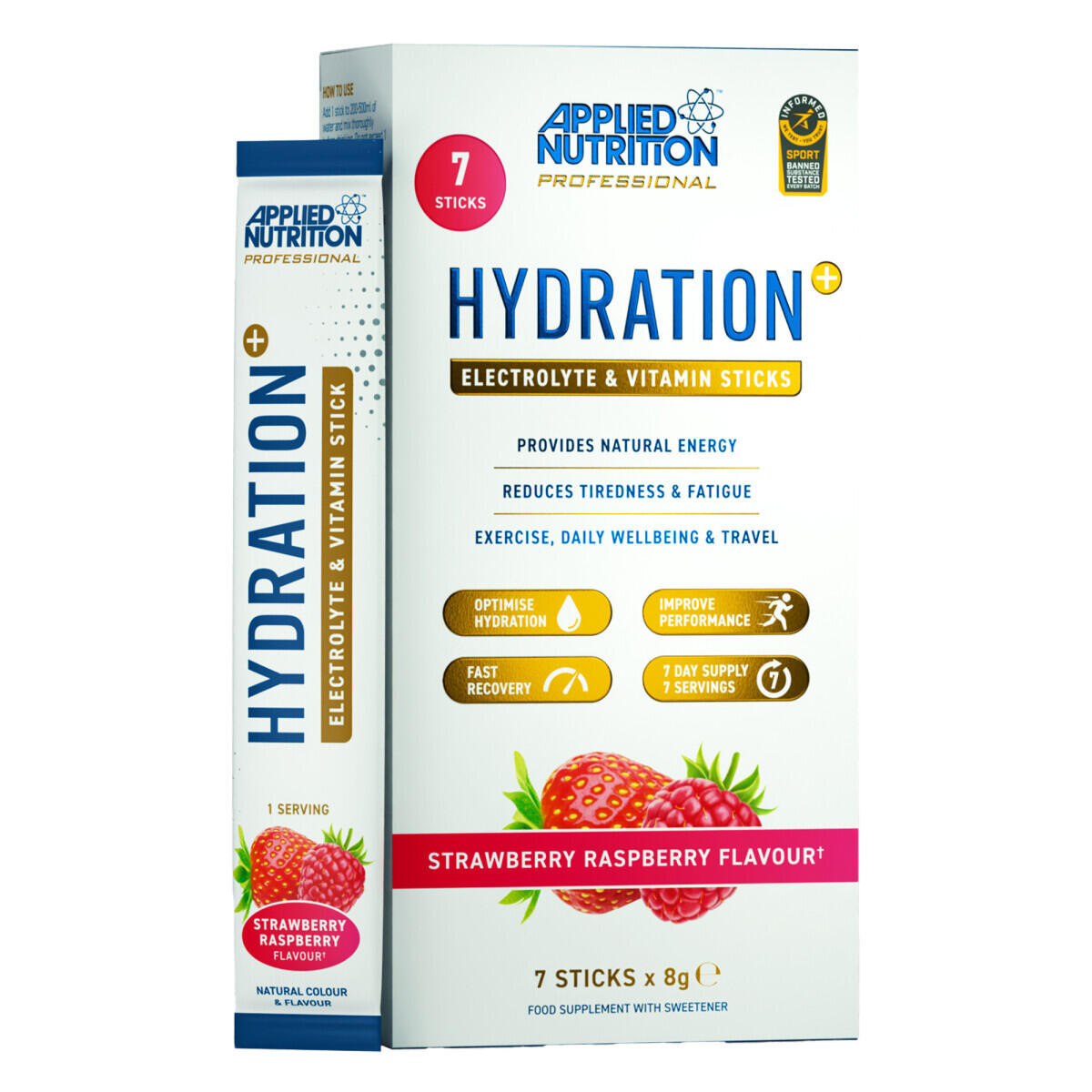 Applied Nutrition - Formule D'Électrolytes - Hydration+ - Fraise Et Framboise 7 Sachets - Electrolyte - Decathlon