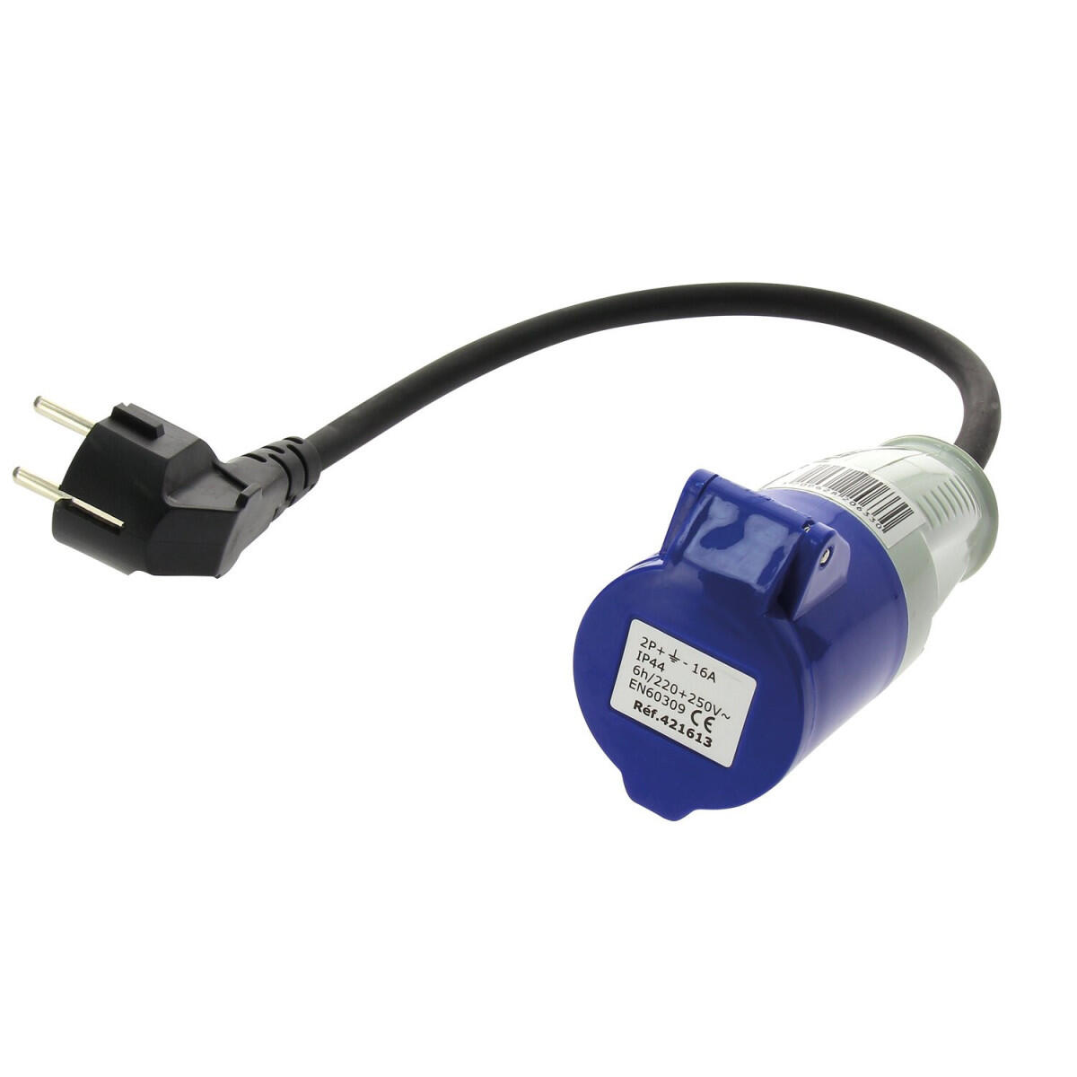 Adaptateur femelle CEE P17 / mâle Schuko 1/2