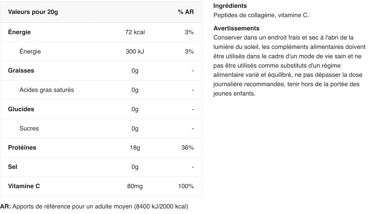 Collagène - Collagen Peptides - Saveur neutre 400g 2/3