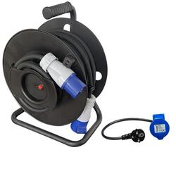 Pack Enrouleur de câble électrique Camping 3600W 25M P17 + Adaptateur Femelle