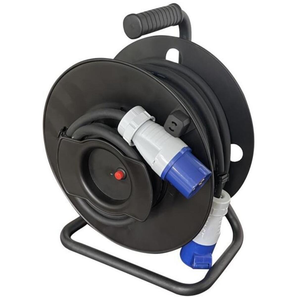 Pack Enrouleur de câble électrique Camping 3600W 25M P17 + Adaptateur Femelle 2/3