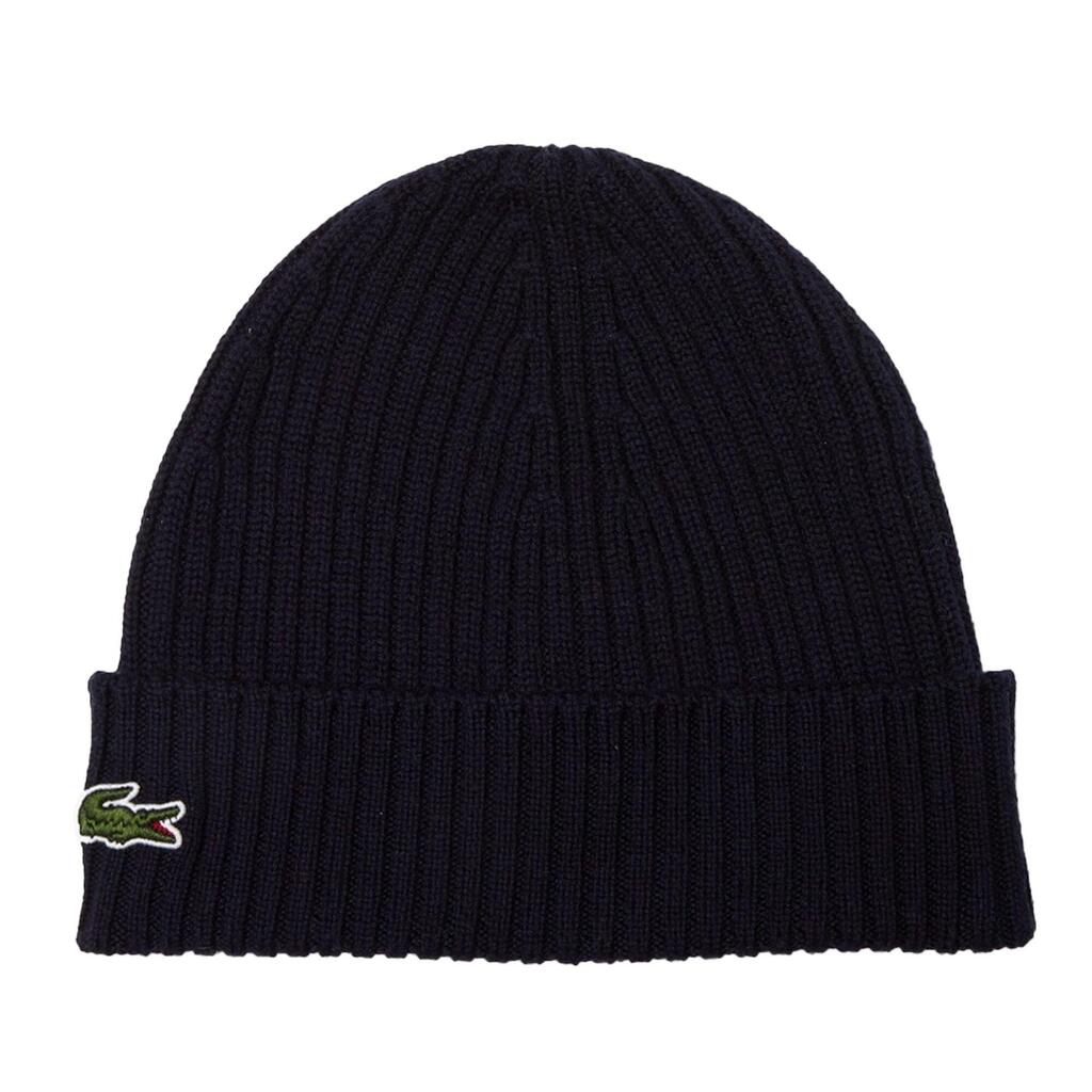 Unisex Adult Embroidered Logo Wool Casual Beanie (Navy)