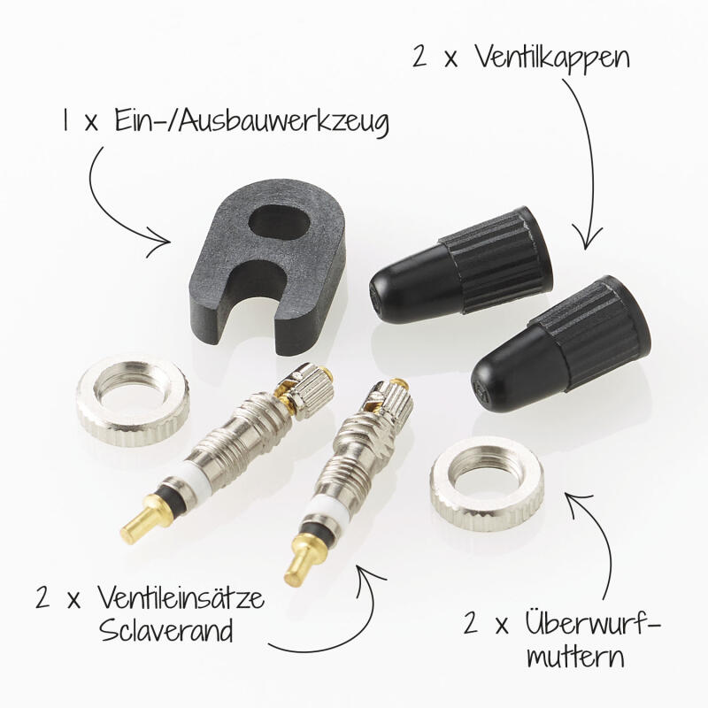 Set aus 7 Ventilsets mit Busdemontierer Fischer 2/7