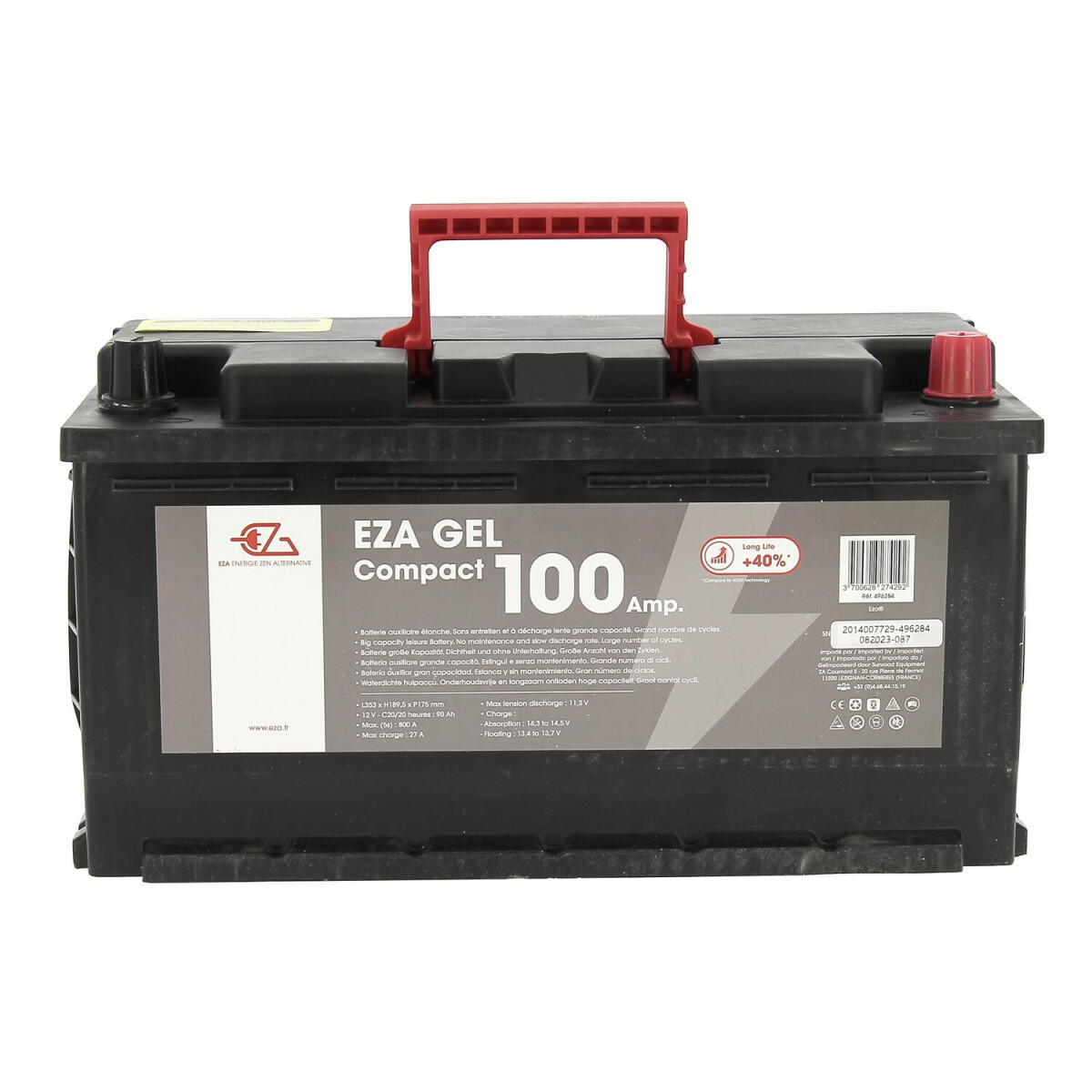 EZA Batterie auxiliaire Gel 100Ah compacte 2/5