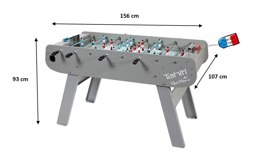 Baby Foot Exterieur Tahiti - 4 joueurs - L156 x l107 x H93 - Gris 4/5