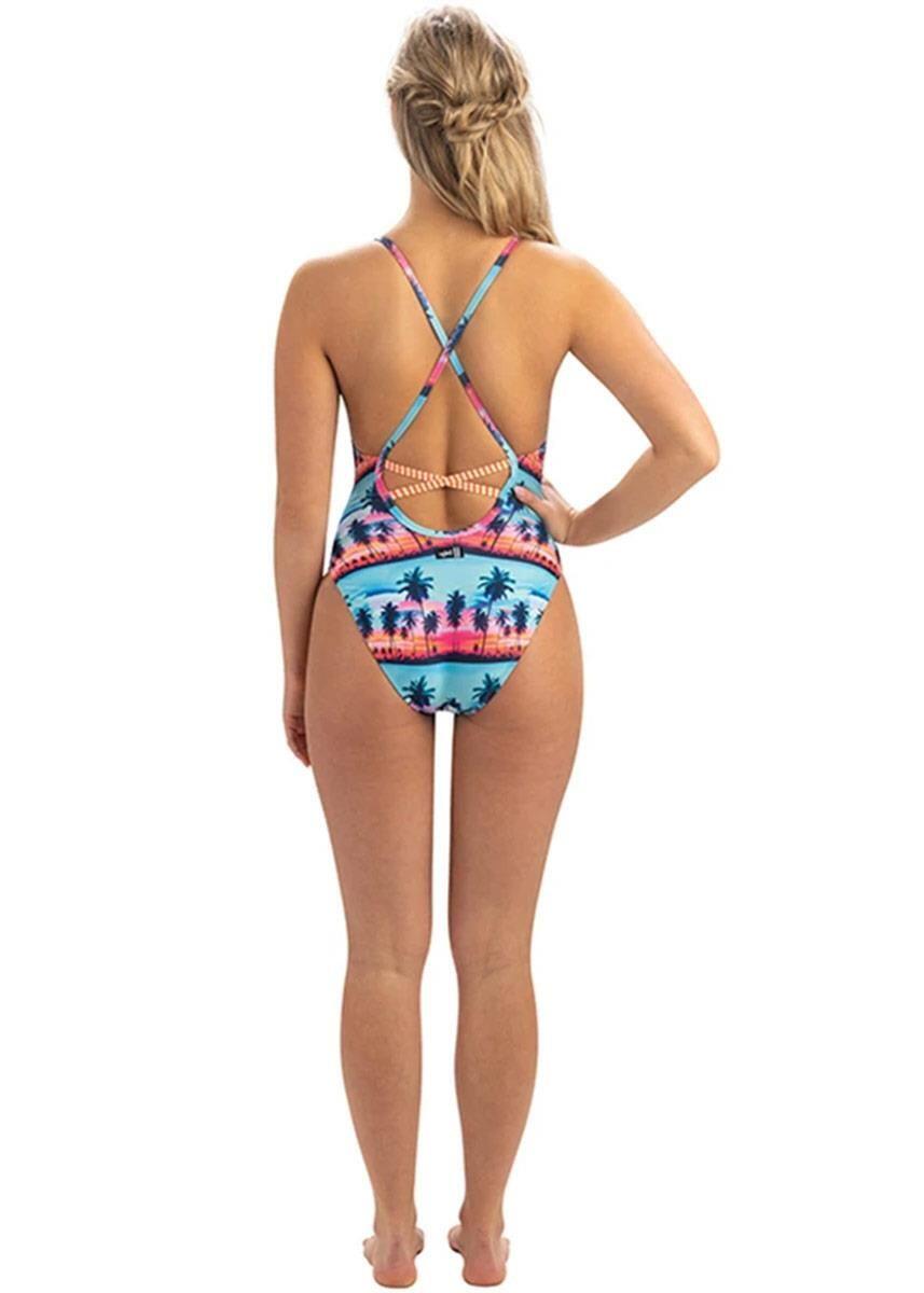 Costume da bagno Dolfin Revibe Santa Monica Print Low X-Back - Taglia 32 3/6