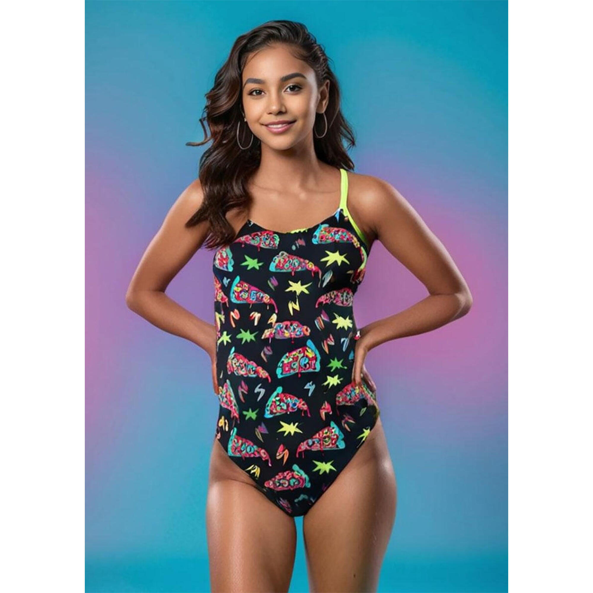 Strój Kąpielowy Turbo Space Pizza – Żółty, Rozmiar 28