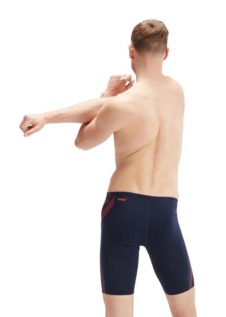 Mens Stripe Textile Technical Jammer Shorts (Navy/Orange) 5/6
