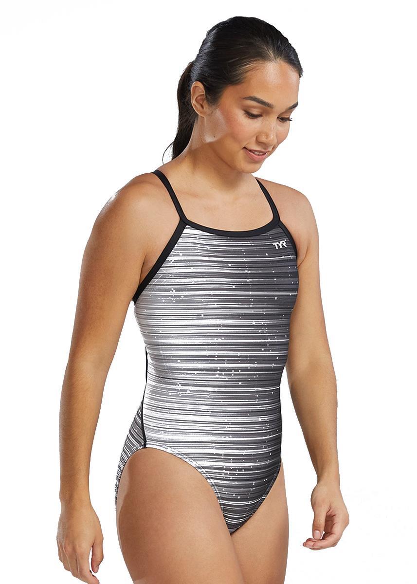 Maillot de bain TYR DiamondFit Durafast Elite Speedwarp - Titane - Taille 30 3/7