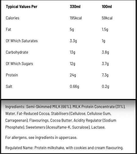 Batidos de Proteínas Sabor Cookies & Cream (8x330ml) Barebells 3/5