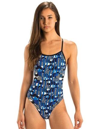 Maillot de bain Dolfin Reliance Veyron dos en V pour femme - Bleu - Taille 28