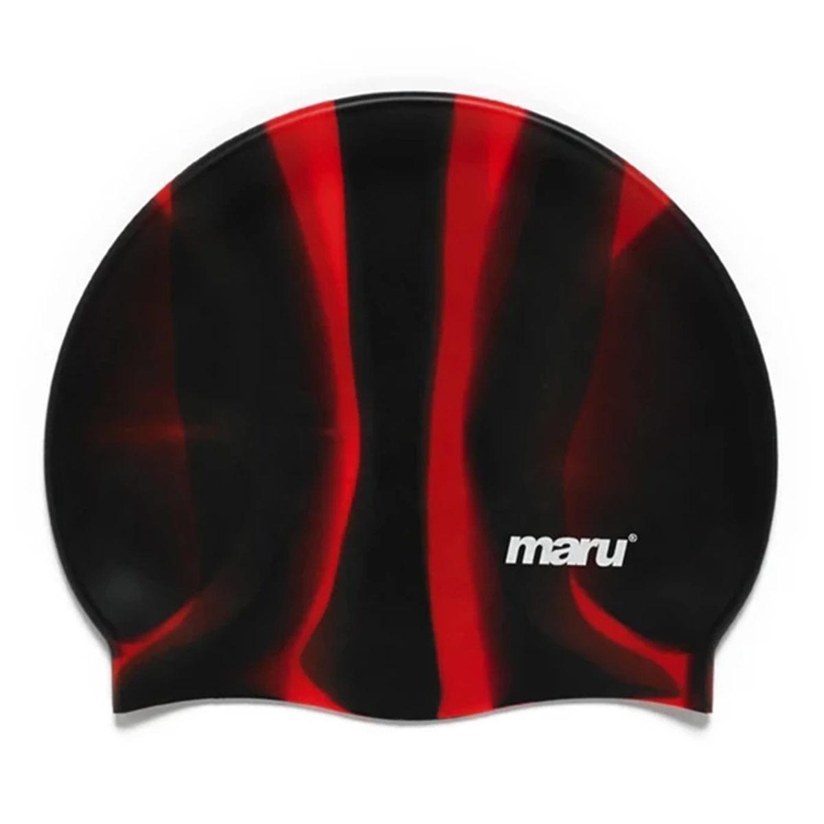 Cuffia da nuoto in silicone Maru - Nero/Rosso 2/2