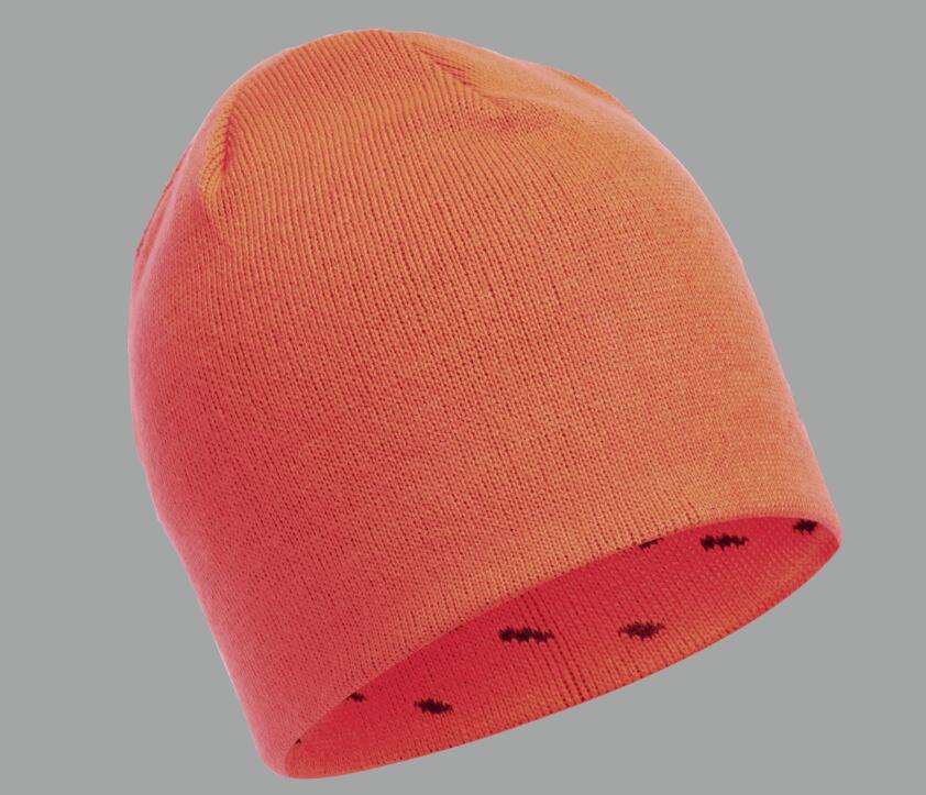 Jagd Beanie warm weich Perlstruktur orange 3/4