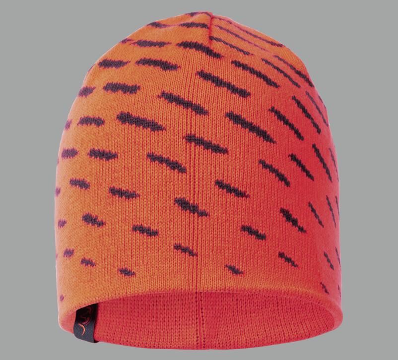 Jagd Beanie warm weich Perlstruktur orange 2/4