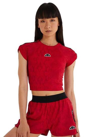 T-shirt court Arianne pour femme Ellesse - Rouge foncé - Taille 10