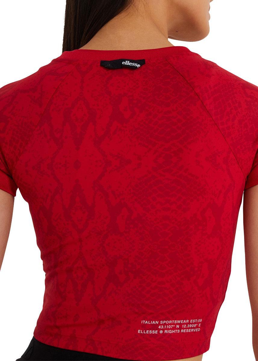 Ellesse Dames Arianne Crop T-shirt - Donkerrood - Maat 12 3/4
