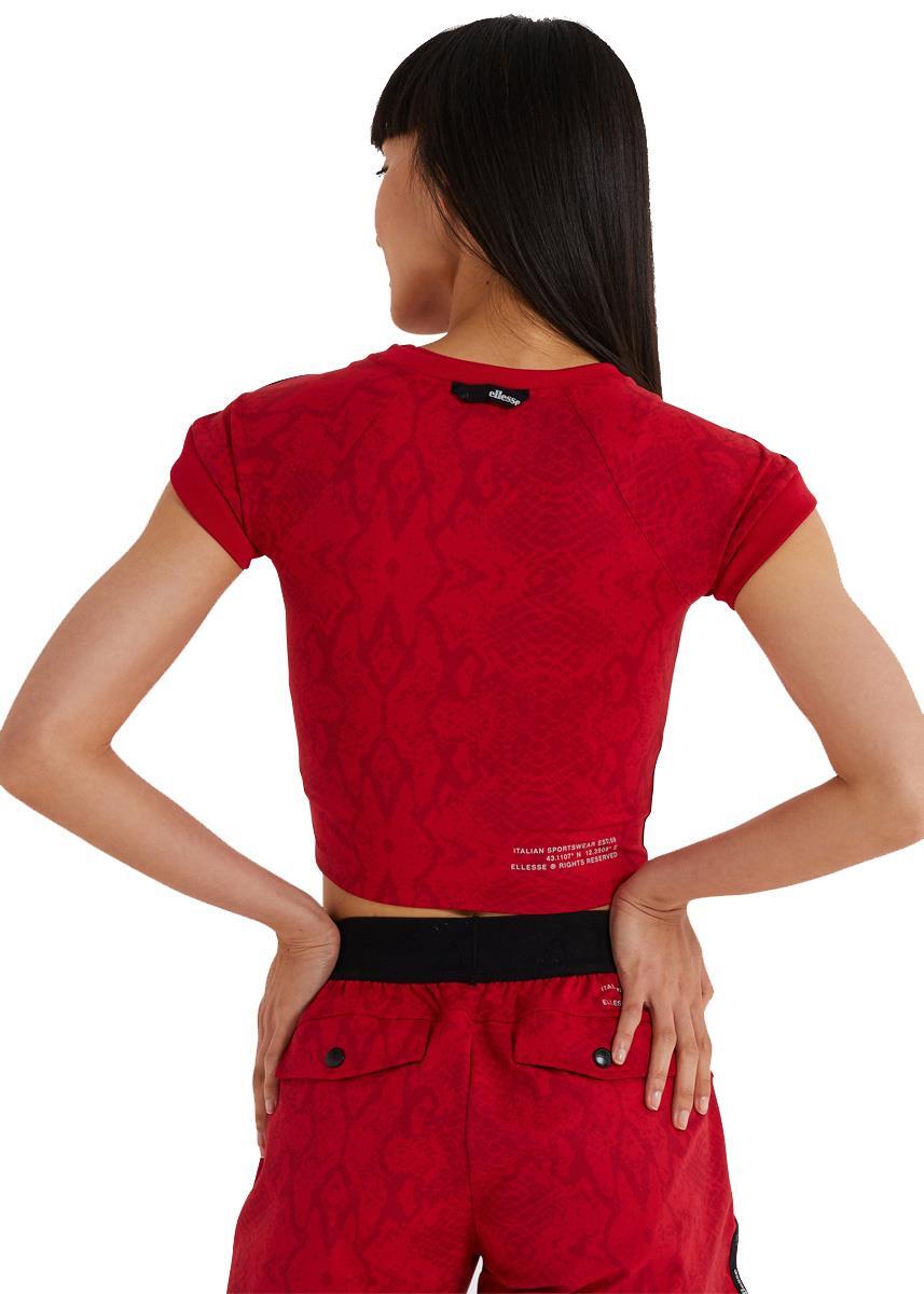 Ellesse Dames Arianne Crop T-shirt - Donkerrood - Maat 12 2/4