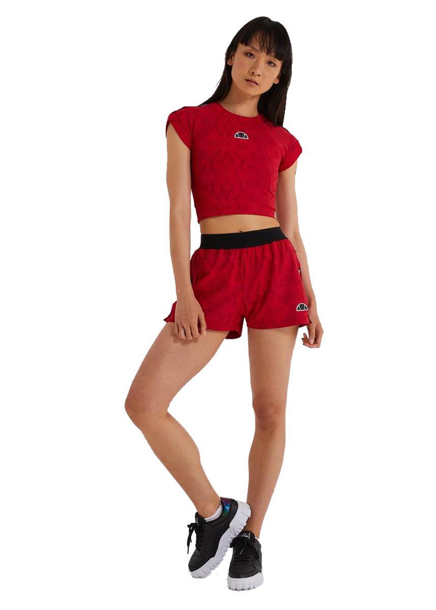 Ellesse Dames Arianne Crop T-shirt - Donkerrood - Maat 12 4/4