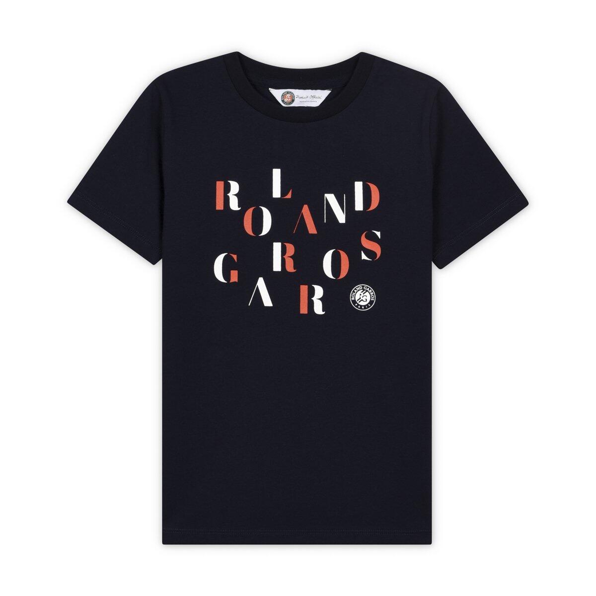 Roland Garros - T-shirt Col Rond Lettres Garçon - Marine - T-shirt Manches Courtes - Bleu - 2-3 Ans - Decathlon