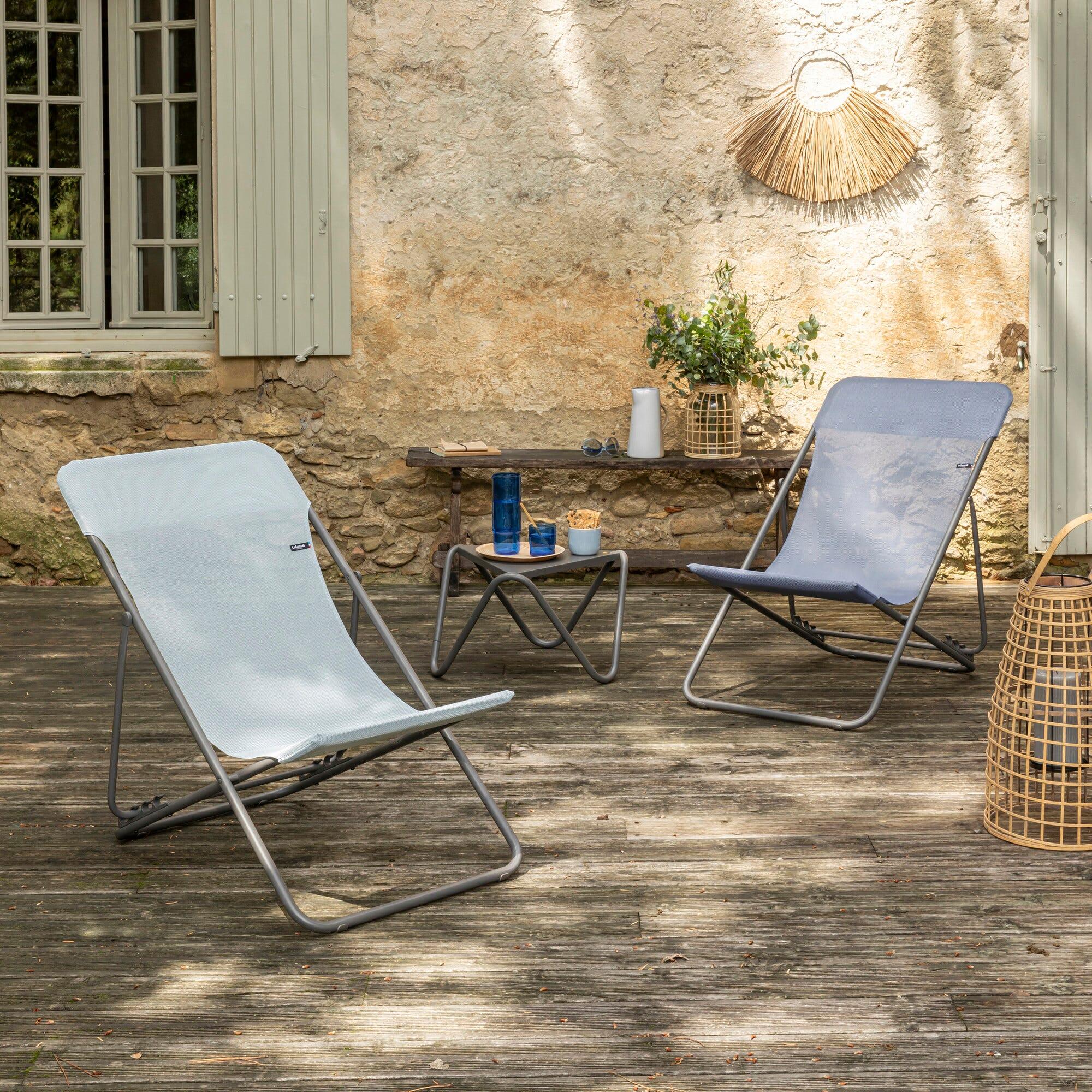 Transat jardin pliant multi-positions : Largeur 58 cm - MAXI TRANSAT - Bleu 5/7