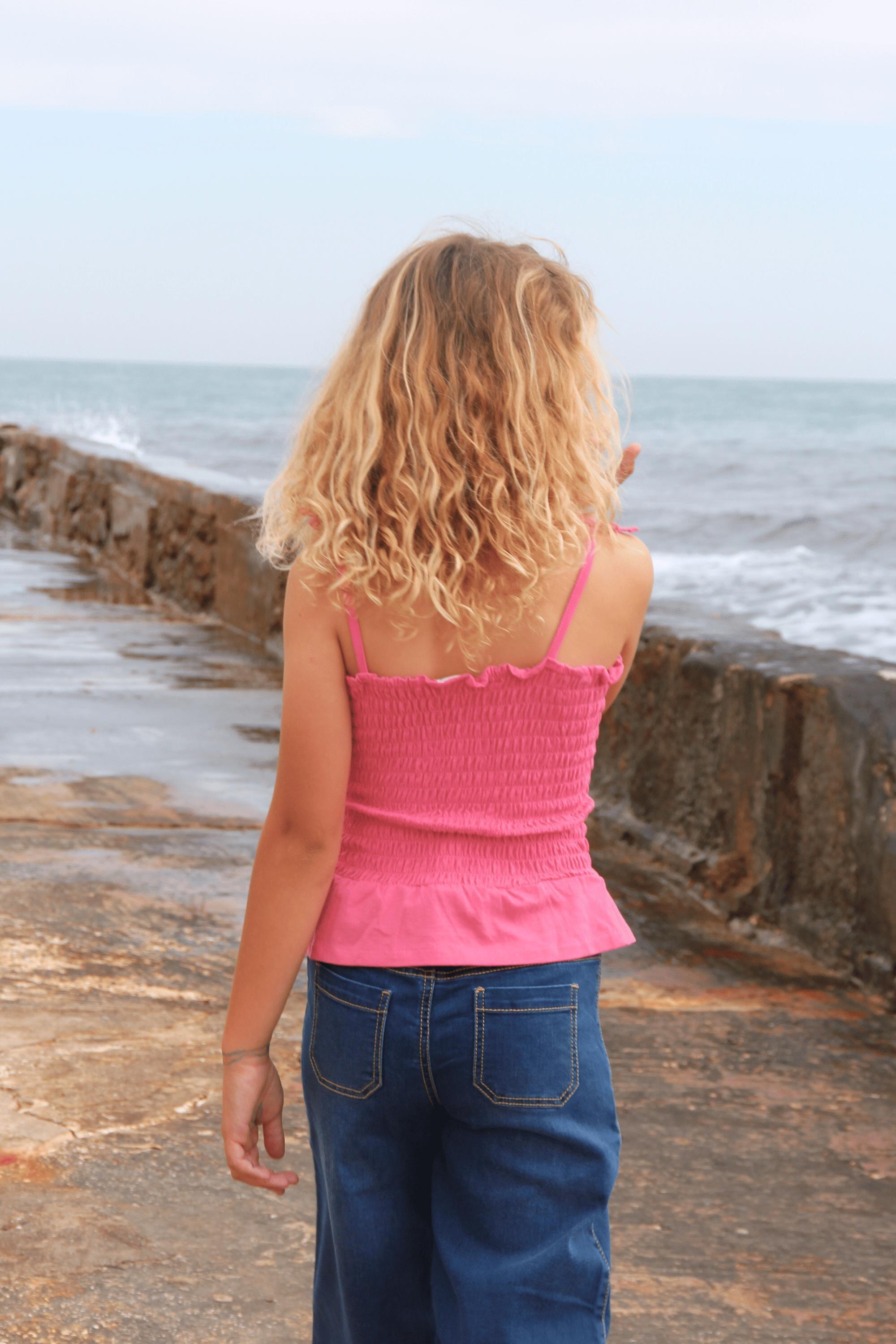 Camiseta rosa-choque para 4/4