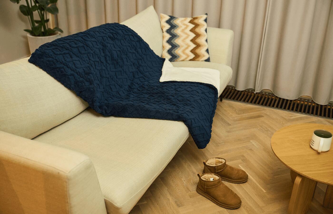 Coperta elettrica XL Coperta elettrica con pile/Sherpa - 180x130 - Blu 2/7
