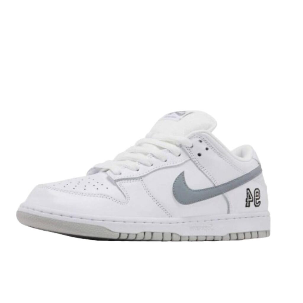 Shoes  SB Dunk Low Supreme 94 White Metallic Silver