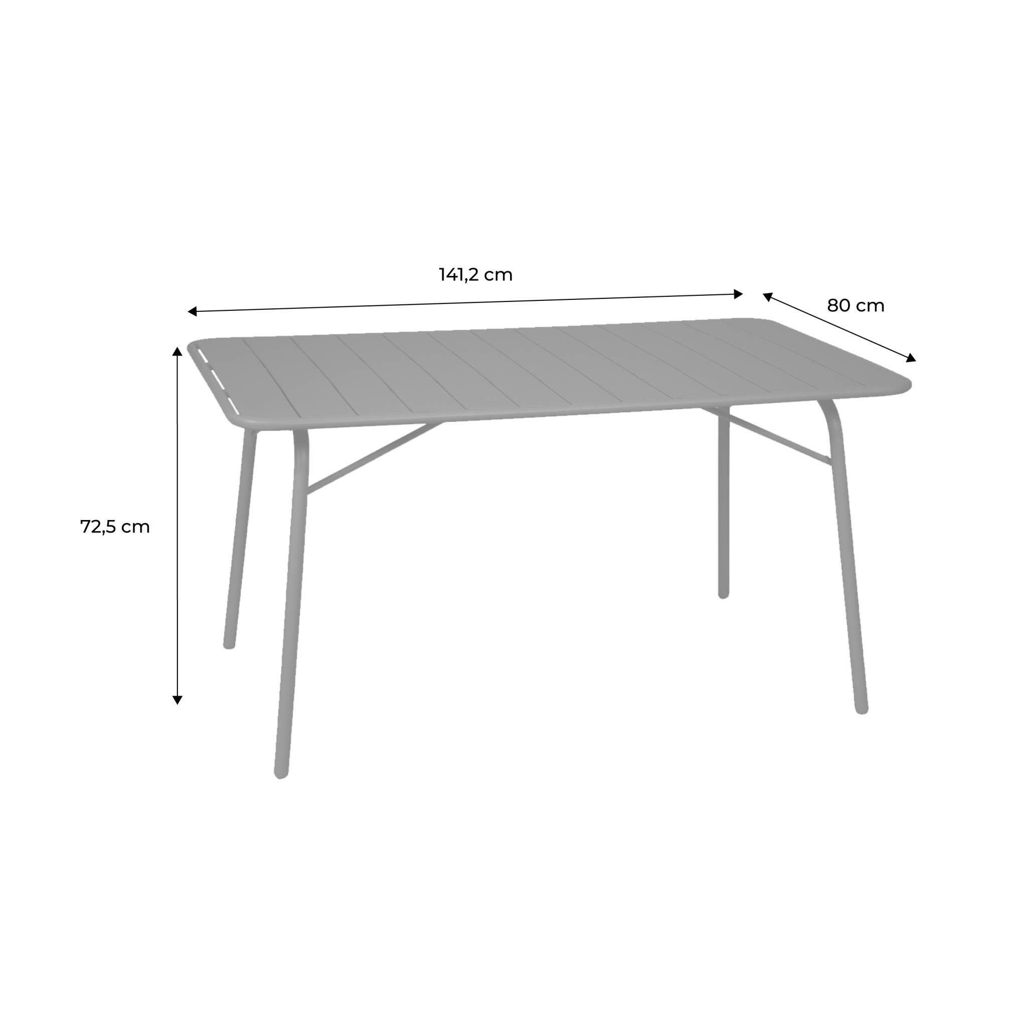 Mesa de jardim dobrável metálica, 140cm, Antracite 5/6