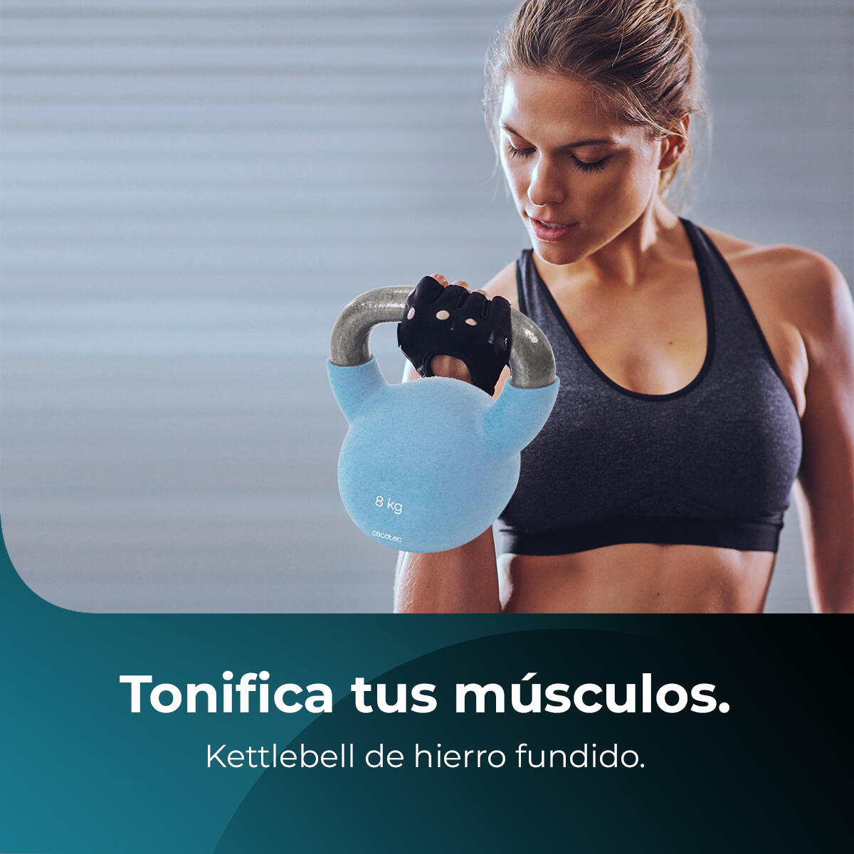 Cecotec Kettlebell com revestimento de neoprene. 8 Kg. Ferro fundido. Pega ergon 2/7