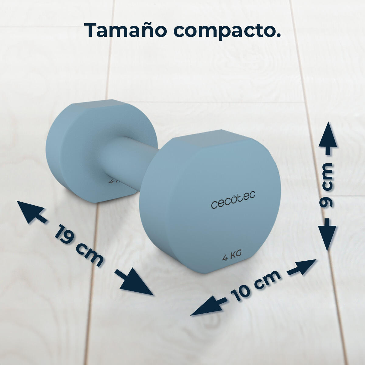 Cecotec Conjunto de 2 Mancuernas de 4 Kg cada una, Drumfit 400 DoubleNeo, Recubr 5/6