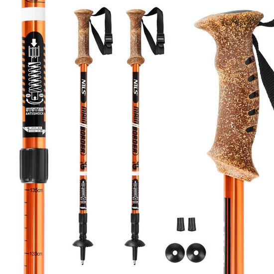 Bâtons de trekking télescopiques avec système antichoc NILS EXTREME TK696