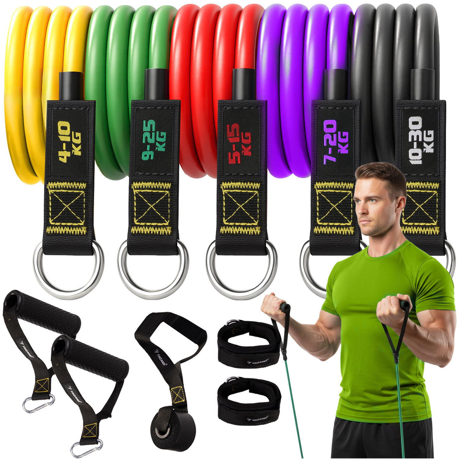 TRIZAND Posilovací gumy FITNESS MAX - 5 ks