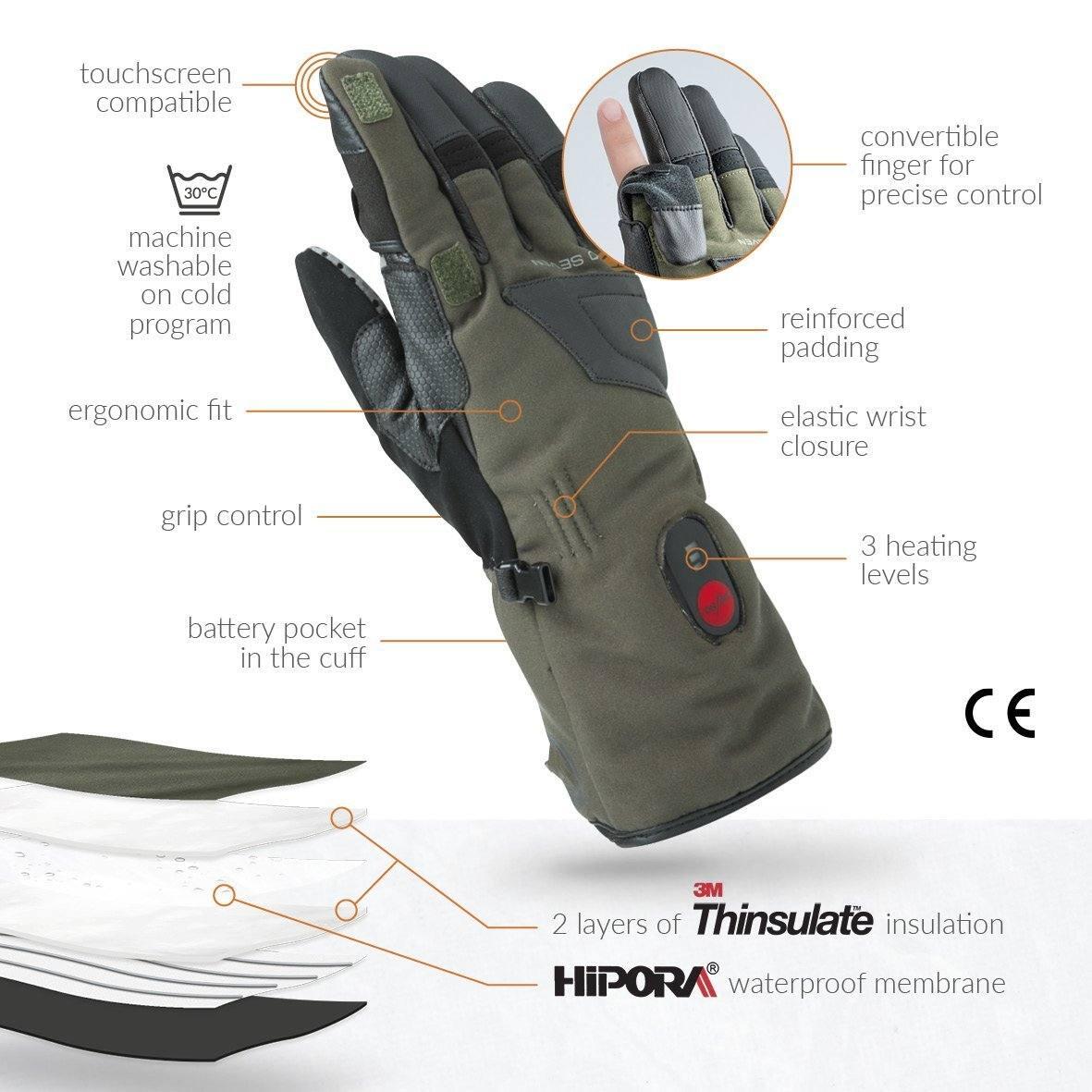 Gants de Chasse Chauffants avec Doigt Convertible - Imperméable et Coupe-Vent 3/5