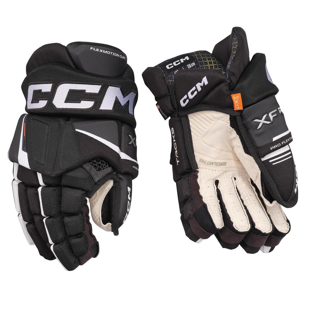 Tacks XF Pro - Ice Hockey Gloves - Adults - Black - White - 15"