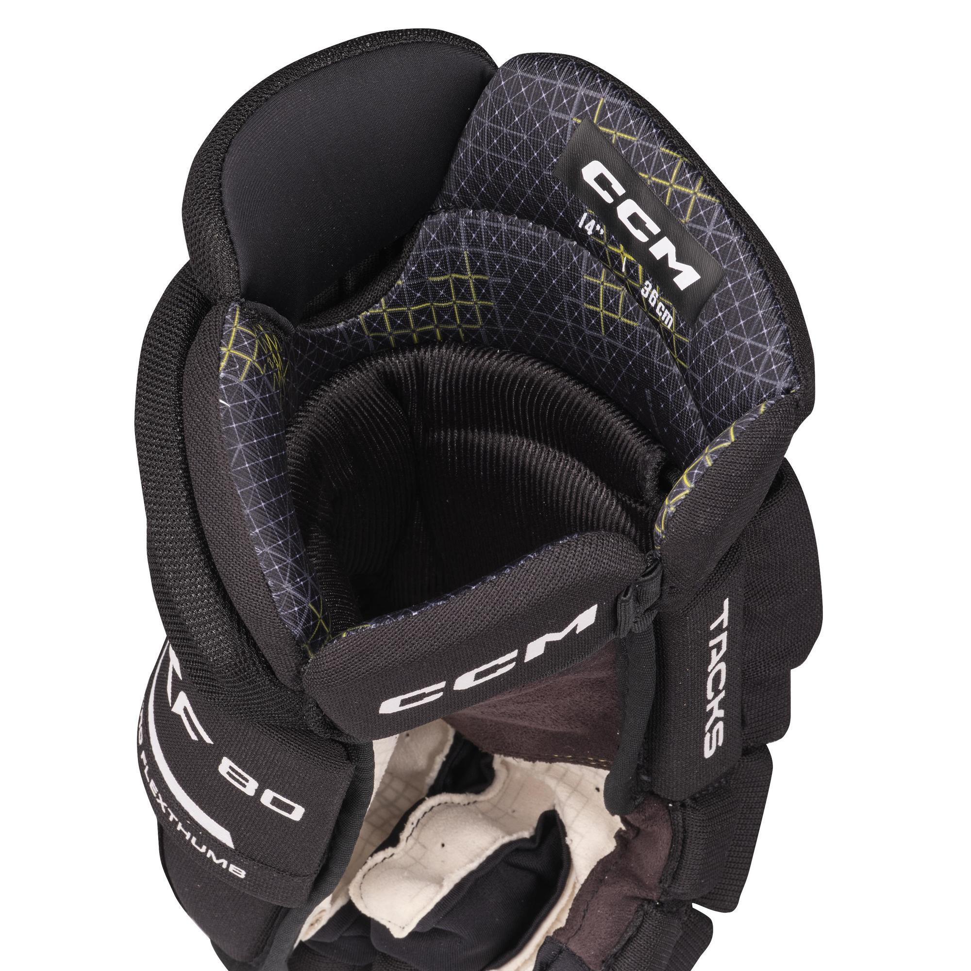 Gants de hockey sur glace Tacks XF 80 - Enfants - Noir et blanc - 10 pouces 4/6