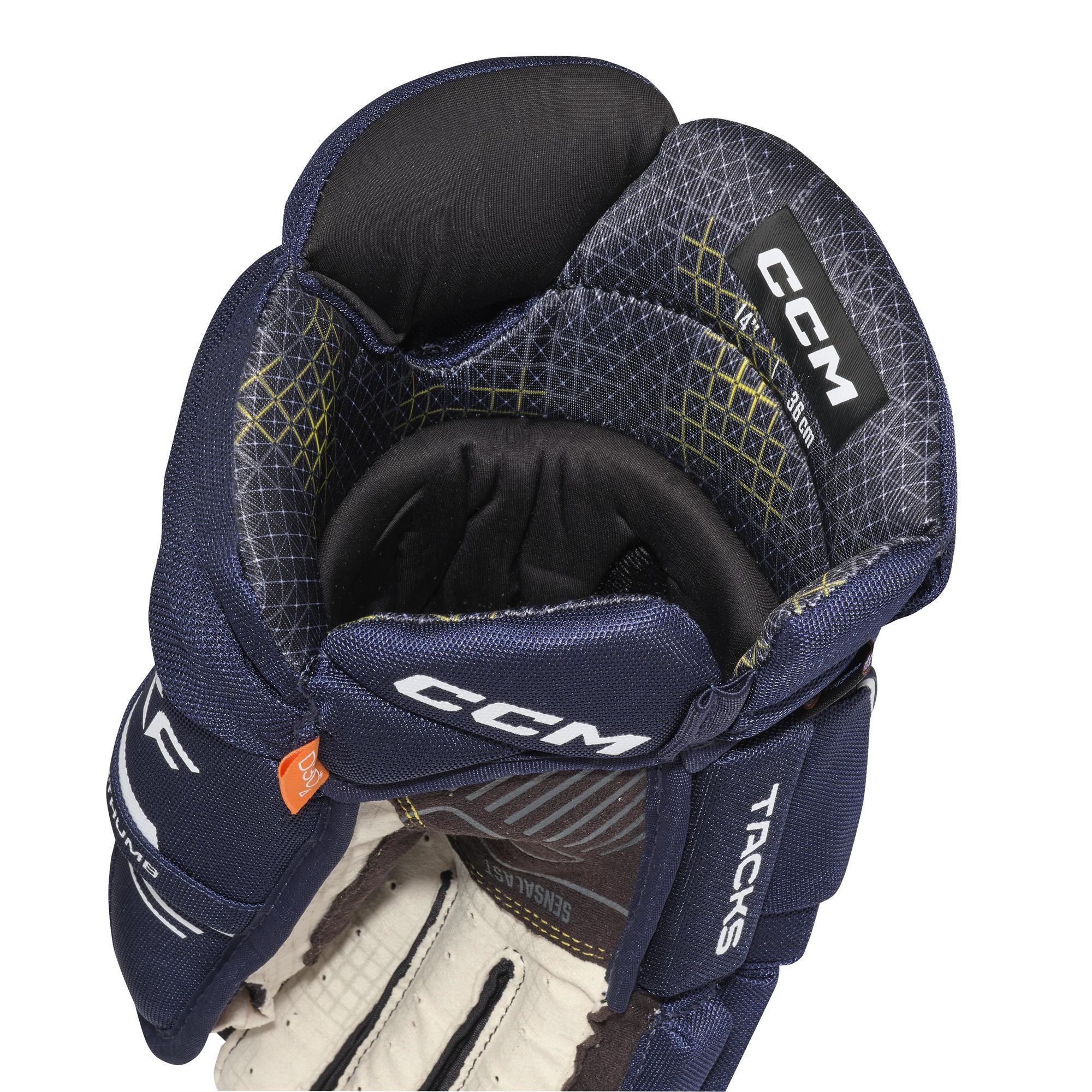 Guantes de hockey sobre hielo Tacks XF para adultos, azul y blanco, 38 cm 4/7