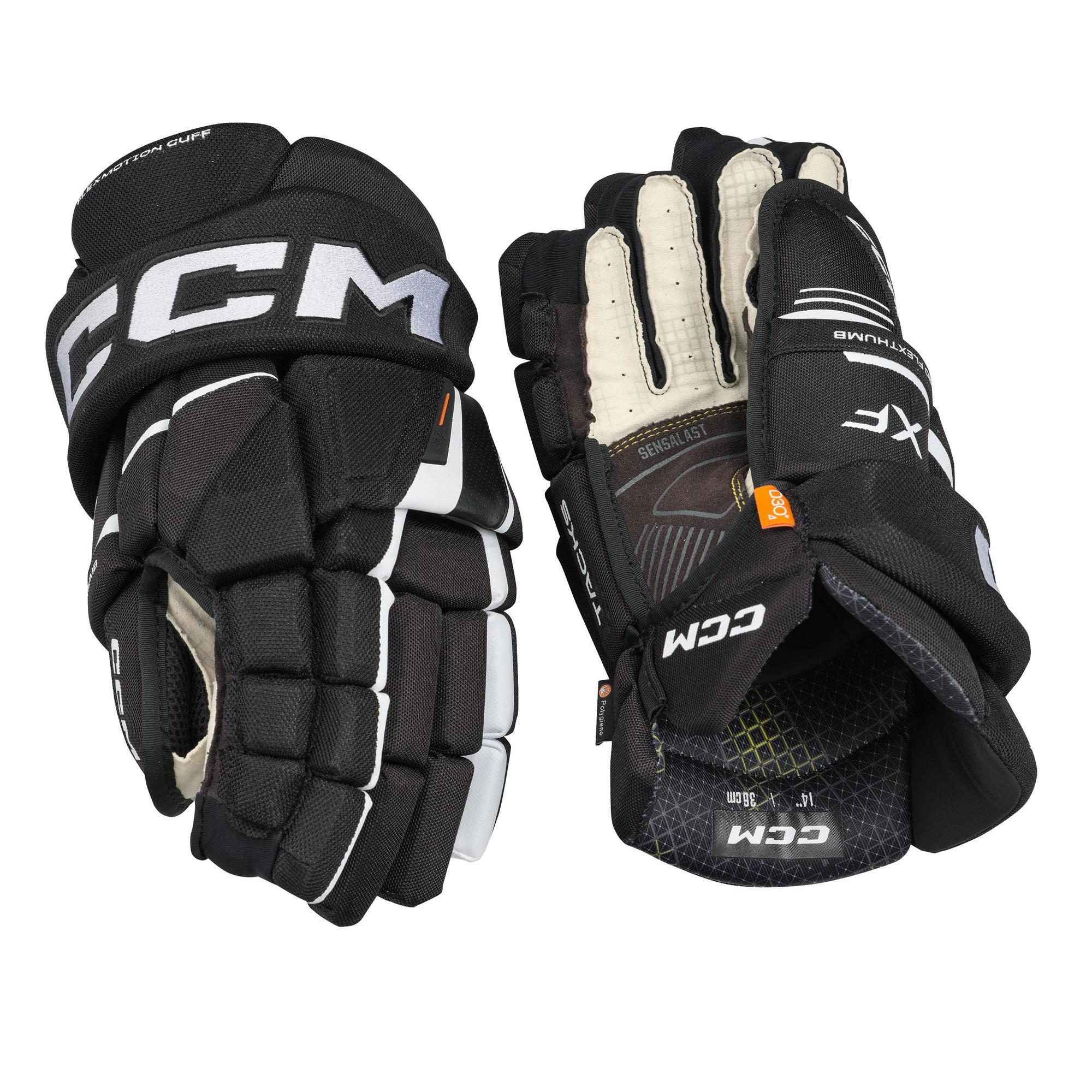 Guantes de hockey sobre hielo Tacks XF para adultos, color negro y blanco, 33 cm 3/7