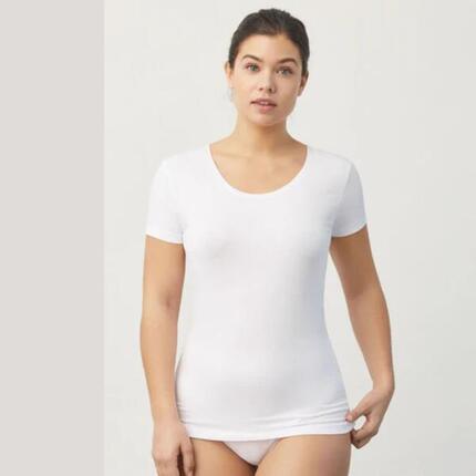 Camiseta interior manga corta algodón blanco