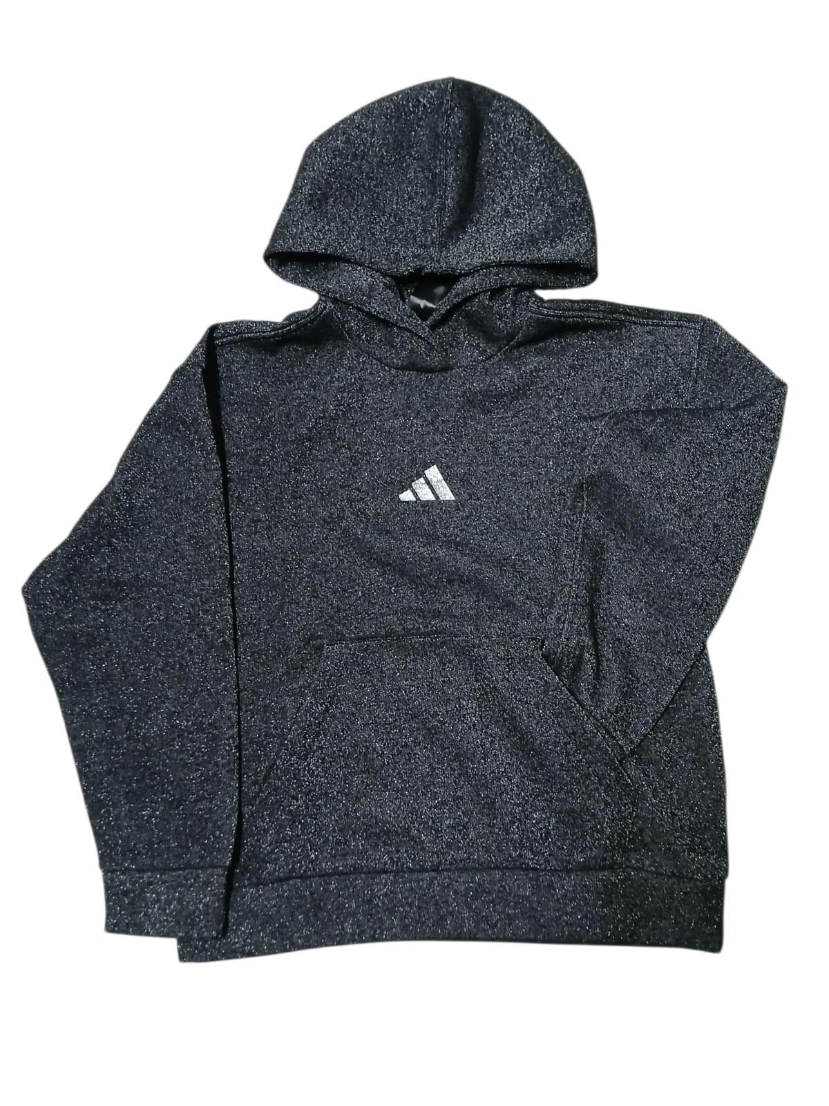 Felpa donna adidas all szn holiday glitter fleece loose - grigio 3/6