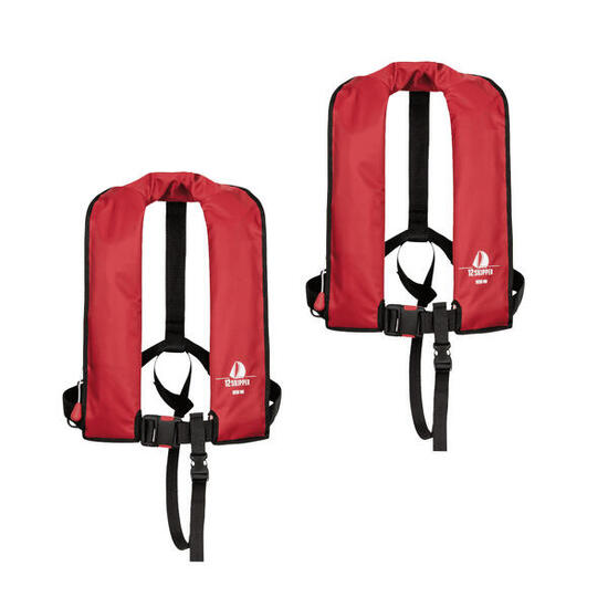 Lot de 2 : gilet de sauvetage automatique 165N ISO - rouge