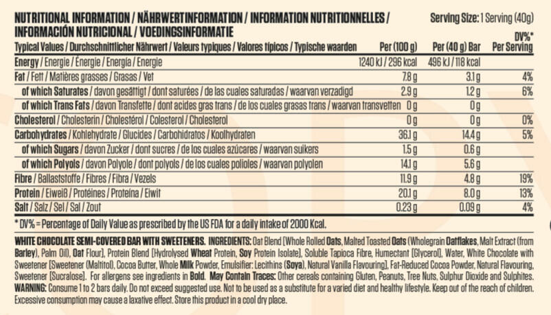 Barres énergétiques - Bodyfuel High Protein Flapjack - Chocolat 3/3