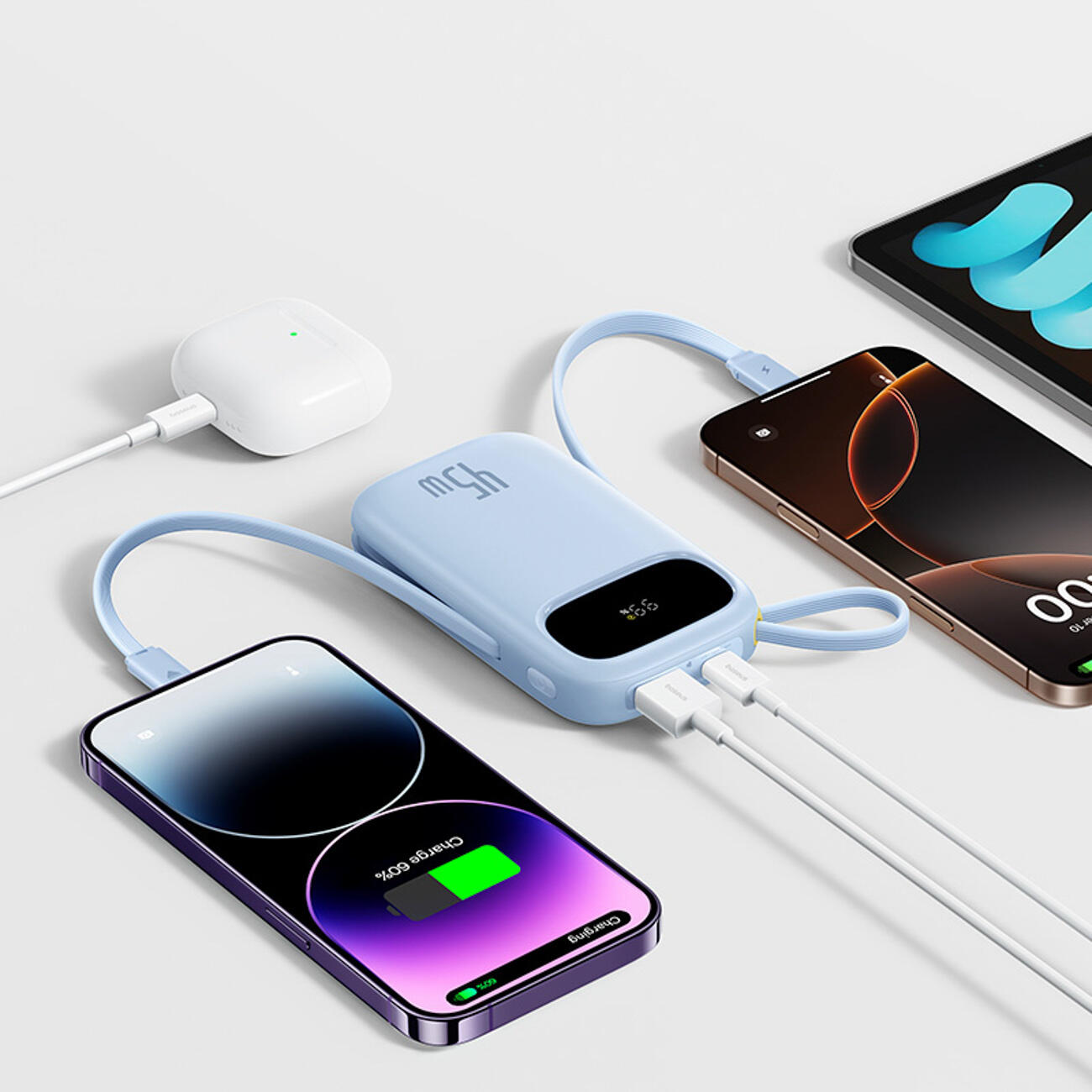Powerbank Baseus 20000 mAh 45W USB-C USB-A kabel USB-C lightning 3/7